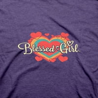 Áldott lány női póló - Szerelem egymást - Retro Heather Purple - Közepes