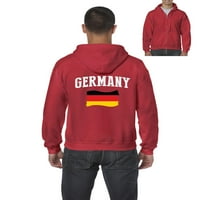 Normál unalmas-Férfi pulóver Teljes cipzáras pulóver, akár 5XL méretű férfiakig-Németország zászlaja