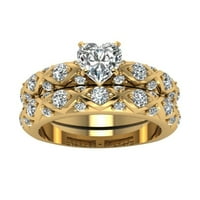 Luxus Nők Köbös Cirkónia Szív Rombusz Gyűrű Esküvői Eljegyzés Ékszer Ajándék