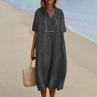 Clearance Női ruhák Női ruhák HIMIWAY Női V-nyakú alkalmi ruhák tengerparti nyaralás Egyszínű nyaralás szabadidős ruhák