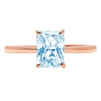 2.5 ct sugárzó vágott kék szimulált gyémánt 18K rózsa arany évforduló eljegyzési gyűrű mérete 8.25