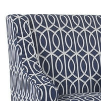 HomePop Classic Swoop Accent fotel-krém és kék geometrikus