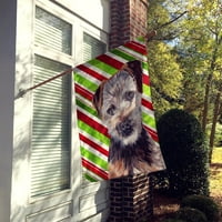 Carolines kincsek SC9807CHF Norfolk Terrier kiskutya Candy Cane karácsonyi zászló vászon ház mérete, ház mérete, Többszínű