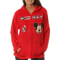 Női Mickey Mouse plüss gyapjú Teljes cipzáras kapucnis pulóver