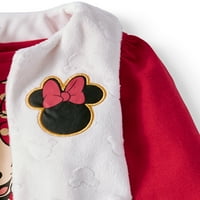 Minnie Mouse Fau szőrös mellény, hosszú ujjú peplum tunika és nadrág, 3 darabos ruhakészlet