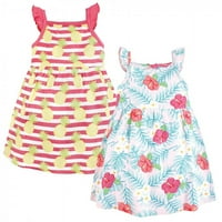 Hudson baba csecsemő és kisgyermek lány pamut ruhák, trópusi virágos, 3 hónapos