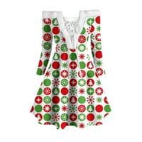 Tklpehg őszi ruhák karácsonyi ruha Női Hosszú ujjú váll térd ruha alkalmi karácsonyi hópehely nyomtatás Party Mini