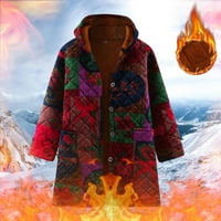 Női felsőruházat kis kabát női őszi és téli kabát kabát hosszú ujjú Retro virágos nyomtatás Párnázott pamut kabát meleg