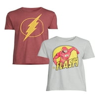 Képregények a Flash Men's & Big Men's Grafikus pólók, 2-Pack, S-3XL