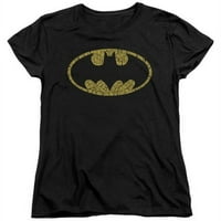 Batman-Word Logo-Rövid Ujjú Női Póló-Fekete, Közepes