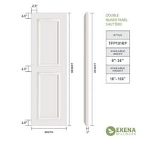 Ekena Millwork 15 W 80 H True Fit PVC Két egyenlő emelt panel redőny, befejezetlen