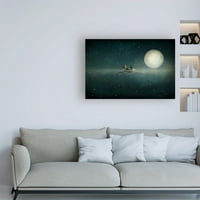 Védjegy képzőművészet 'Moonlight Boat' vászon művészet Maja Lindber