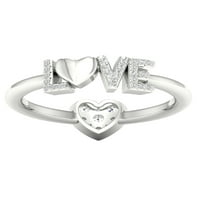Imperial 1 5ct TDW Diamond S Sterling Silver Heart Love Band - Fehér