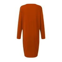 Gotyou nők Hallowmas nyomtatás Hosszú ujjú tunika ruhák zsebek Plusz méretű póló ruha Narancs 3XL