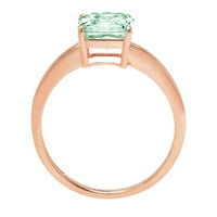 2.5 ct Asscher vágott zöld szimulált gyémánt 14K rózsa arany évforduló eljegyzési gyűrű mérete 9.5