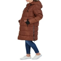 Reebok női plusz méretű maxi puffer kabát motorháztetővel