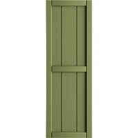 Ekena Millwork 1 8 W 28 H True Fit PVC, Három tábla keretezett tábla-N-Batten redőnyök, moha zöld