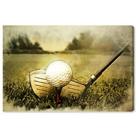 Wynwood Studio Sports és Teams Wall Art Canvas nyomatok 'Tee Up' Golf - Zöld, Fehér