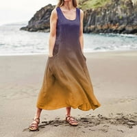 Nyári ruhák Női Női ruhák ujjatlan Sun Dress Boho ruhák szilárd ruhák Beach Vacation ruhák Tartály Ajándékok Clearance