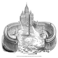 Róma: Húsvét, 1844. Na pápa megáldja az embereket a Szent Péter-bazilika Portikájából 1844 húsvét vasárnapján. Kortárs