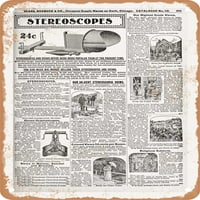 Fém jel-Sears Katalógus oldal reprodukció Sztereoszkópokkal pg. - Vintage Rozsdás Megjelenés