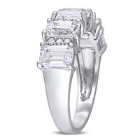 3- Carat T.G.W. Létrehozta a fehér zafírot és a carat t.w. Diamond 10KT fehérarany félig állandó gyűrű