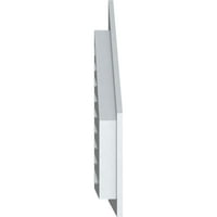 Ekena Millwork 36 W 32 H A FEDLEI TELJES BAL TOPT POCK: FUNKCIÓS, PVC GABLE VENT W 1 4 lapos burkolat keret