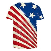 Női amerikai zászló Rövid ujjú ingek július 4. Crewneck Stars Stripes tunika felsők Laza hazafias póló Függetlenség
