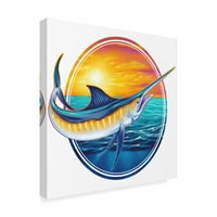Védjegy képzőművészet 'Marlin illusztráció' vászon művészet által Flyland Designs