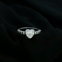 2. CT szív alakú Moissanite pasziánsz eljegyzési gyűrű, Moissanite szív alakú gyűrű nőknek, 14k fehér arany, US 10.50