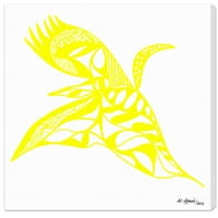 Runway Avenue állatok fali művészet vászon nyomatok 'Manuel Roman - Swan Dance' Birds - Sárga, Fehér