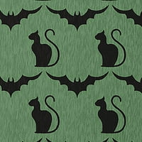 Egyszerűen Daisy macskák és denevérek Sage Halloween Chenille terület szőnyeg, 3 '5'