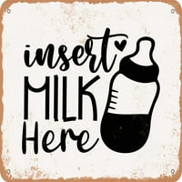 Fém jel-helyezze be a tejet ide-Vintage rozsdás megjelenés