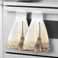Eiffel-torony épület város kéztörlő mikroszálas szövet törölköző lógó törölköző fürdőszoba konyha gyors száraz törölköző