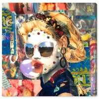 Wynwood Studio Fashion and Glam Wall Art vászon nyomtatványok „Katy Hirschfeld - Bubblegum” Portrék - piros, sárga