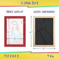 Icona Bay Piros Fa Képkeret, Csomag, Pizzazz Asztali Keretek