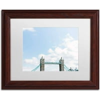 Védjegy Szépművészet 'London Tower Bridge 2' vászon művészet Ariane Mosayedi, fehér matt, fa keret