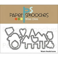 Papír Smooches Die-Meleg Szív Ikonok