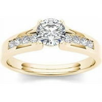 Carat T.W. Diamond Classic 14KT sárga arany eljegyzési gyűrű