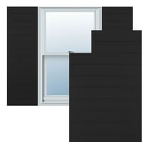 Ekena Millwork 12 W 61 H True Fit PVC Horizontális Slat Modern Style rögzített redőnyök, fekete