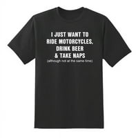 Csak azt, hogy lovagolni motorkerékpárok férfi vicces Humor pólók Fekete