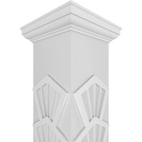 Ekena Millwork 12 W 8'h kézműves klasszikus négyzet alakú nem társított parti fretwork oszlop w toszkán főváros és
