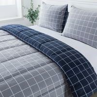 Új Sega Home Velvet Windowpane 3 darabos vigasztaló szett, King