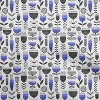 oneOone Pamut Fle közepes kék Szövet Afrikai virág kézműves projektek dekor szövet Nyomtatott az udvaron széles
