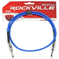 Rockville RCGT3BL 3' 1 4 TS to 1 4 ts Műszerkábel-Kék réz