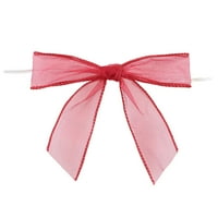 Paper Sheer Twist Tie Boes, Scarlet Red, 50 Pack