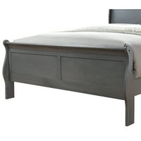 Amerikai bútorok Claudet Wood Panel Bed, Kalifornia King, szürke