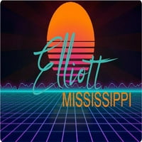 Elliott Mississippi Vinyl Matrica Stiker Retro Neon Design