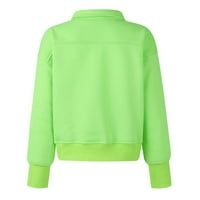 Újdonságok Őszi Hosszú ujjú ingek Női alkalmi pulóver felsők kapucnis szilárd Női blúzok Zöld XL