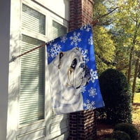 Caroline kincsei LH9274-zászló-szülő Bulldog Angol téli hópelyhek ünnepi zászló, Többszínű